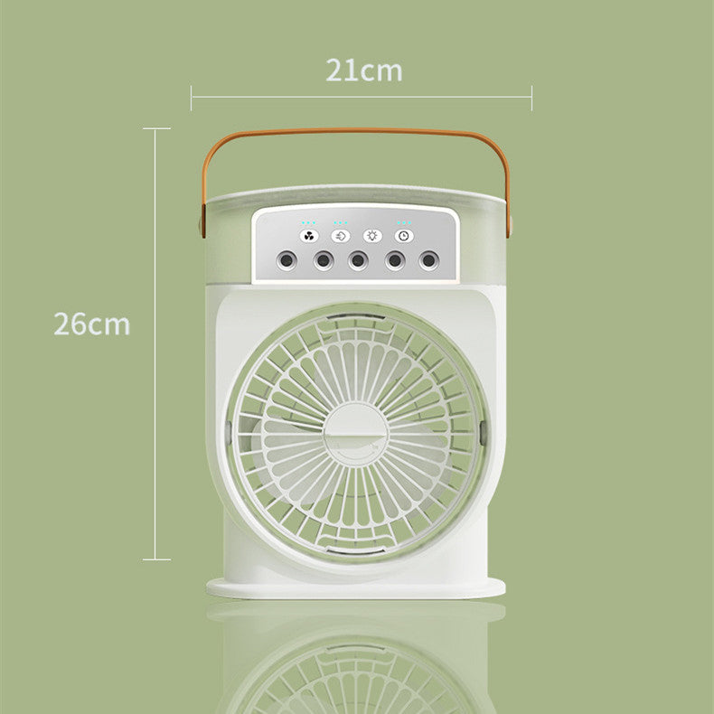 Portable USB Misting Air Cooler Fan – 5‑Spray Adjustable, 600 mL Tank & 7‑Color