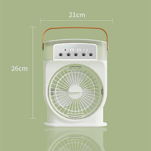 Portable USB Misting Air Cooler Fan – 5‑Spray Adjustable, 600 mL Tank & 7‑Color