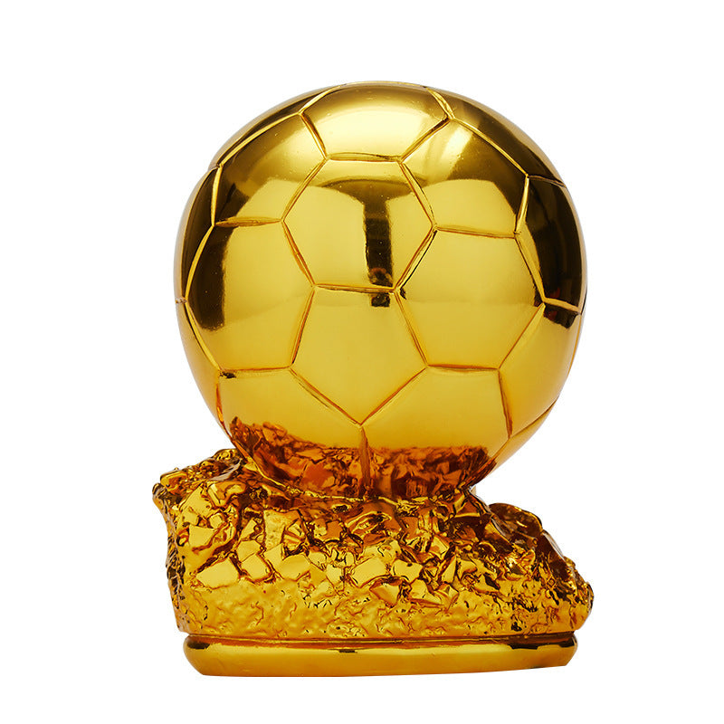 Golden Soccer Ball Trophy Replica – Player Award Model, Resin