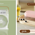 Portable USB Misting Air Cooler Fan – 5‑Spray Adjustable, 600 mL Tank & 7‑Color