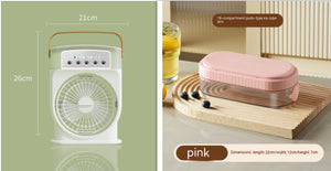 Portable USB Misting Air Cooler Fan – 5‑Spray Adjustable, 600 mL Tank & 7‑Color