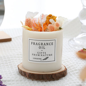 Romantic Dried Flower Decor Candle – 330 g Soy Wax Jar