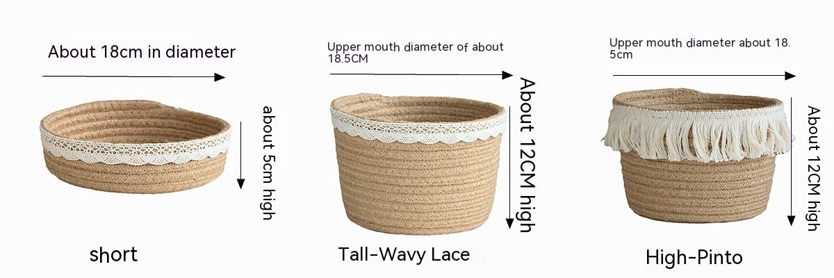 Eco-Friendly Jute Storage Basket for Cosmetics & Home Decor