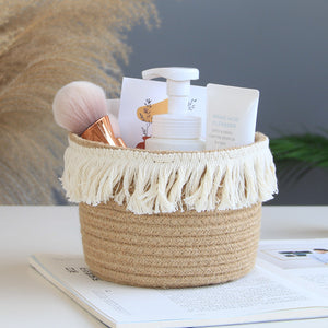 Eco-Friendly Jute Storage Basket for Cosmetics & Home Decor