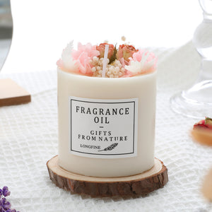 Romantic Dried Flower Decor Candle – 330 g Soy Wax Jar