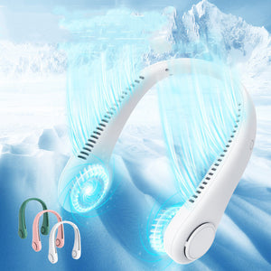 Rechargeable Bladeless Hanging Neck Fan – Hands‑Free Mini USB Fan for Outdoor