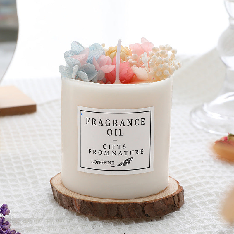 Romantic Dried Flower Decor Candle – 330 g Soy Wax Jar