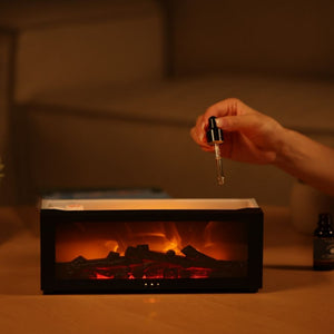 Fireplace Simulation Flame Aromatherapy Diffuser & Humidifier – 3D Flame Effect, 150 ml