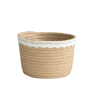 Eco-Friendly Jute Storage Basket for Cosmetics & Home Decor