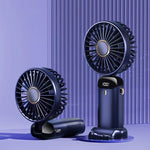 USB Rechargeable Foldable Handheld & Neck Fan – 5‑Speed Mini Air Cooler