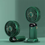 USB Rechargeable Foldable Handheld & Neck Fan – 5‑Speed Mini Air Cooler