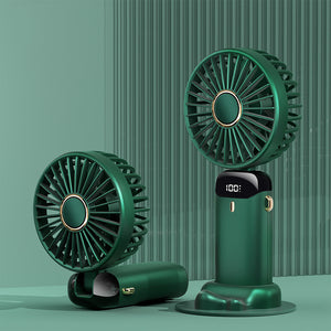 USB Rechargeable Foldable Handheld & Neck Fan – 5‑Speed Mini Air Cooler