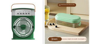 Portable USB Misting Air Cooler Fan – 5‑Spray Adjustable, 600 mL Tank & 7‑Color