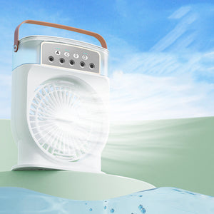 Portable USB Misting Air Cooler Fan – 5‑Spray Adjustable, 600 mL Tank & 7‑Color