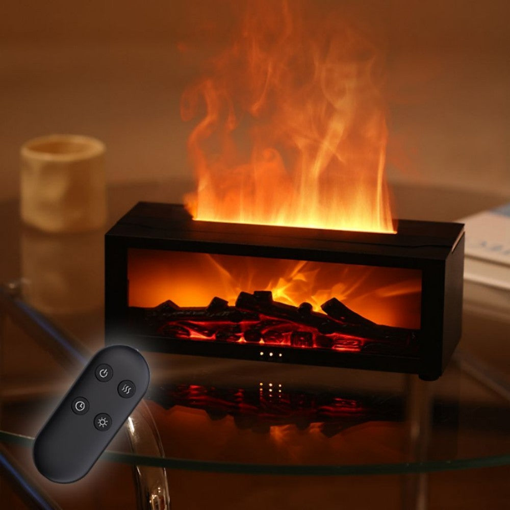 Fireplace Simulation Flame Aromatherapy Diffuser & Humidifier – 3D Flame Effect, 150 ml
