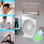 Portable USB Misting Air Cooler Fan – 5‑Spray Adjustable, 600 mL Tank & 7‑Color