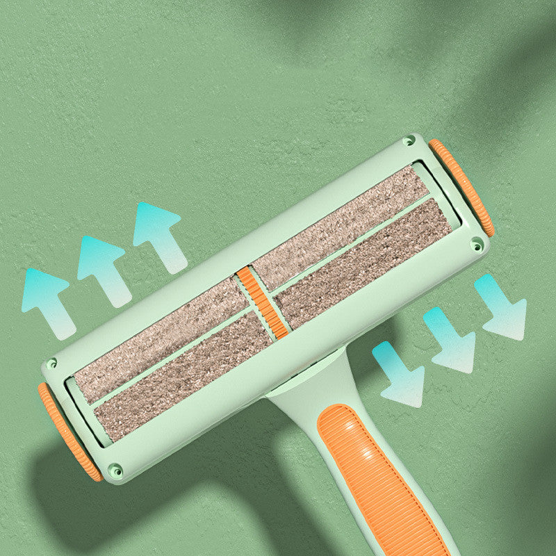 Two‑Way Roller Pet Hair Remover Brush – Self‑Cleaning, Reusable