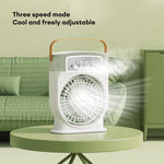Portable USB Misting Air Cooler Fan – 5‑Spray Adjustable, 600 mL Tank & 7‑Color