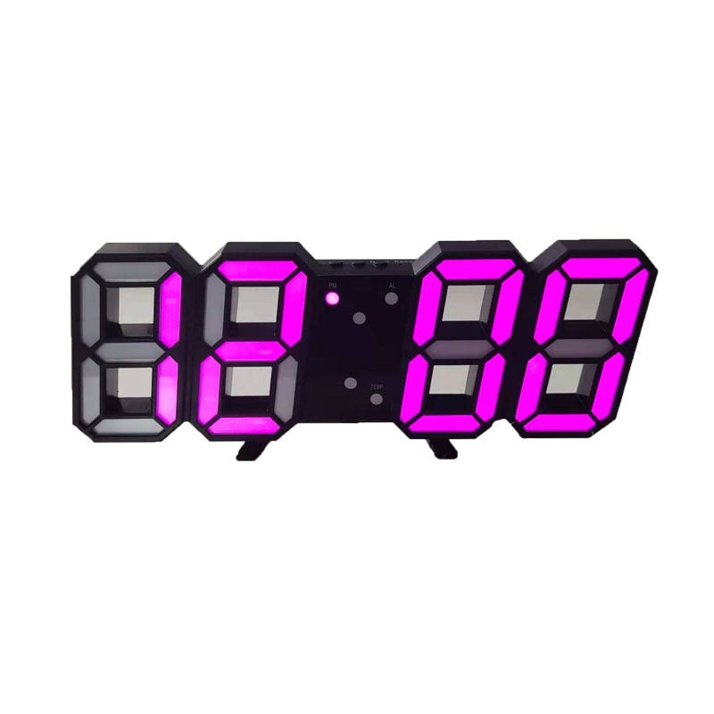 Large LED Digital Wall Clock – Time, Date, Temp Display, Alarm