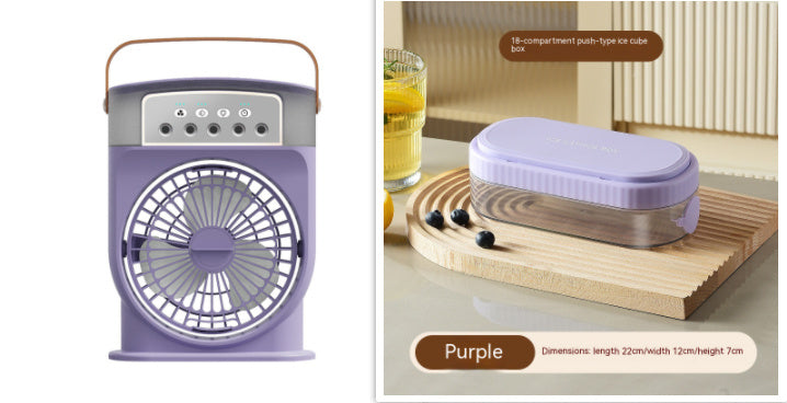 Portable USB Misting Air Cooler Fan – 5‑Spray Adjustable, 600 mL Tank & 7‑Color