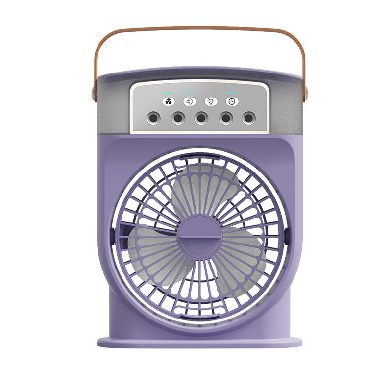Portable USB Misting Air Cooler Fan – 5‑Spray Adjustable, 600 mL Tank & 7‑Color