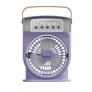 Portable USB Misting Air Cooler Fan – 5‑Spray Adjustable, 600 mL Tank & 7‑Color