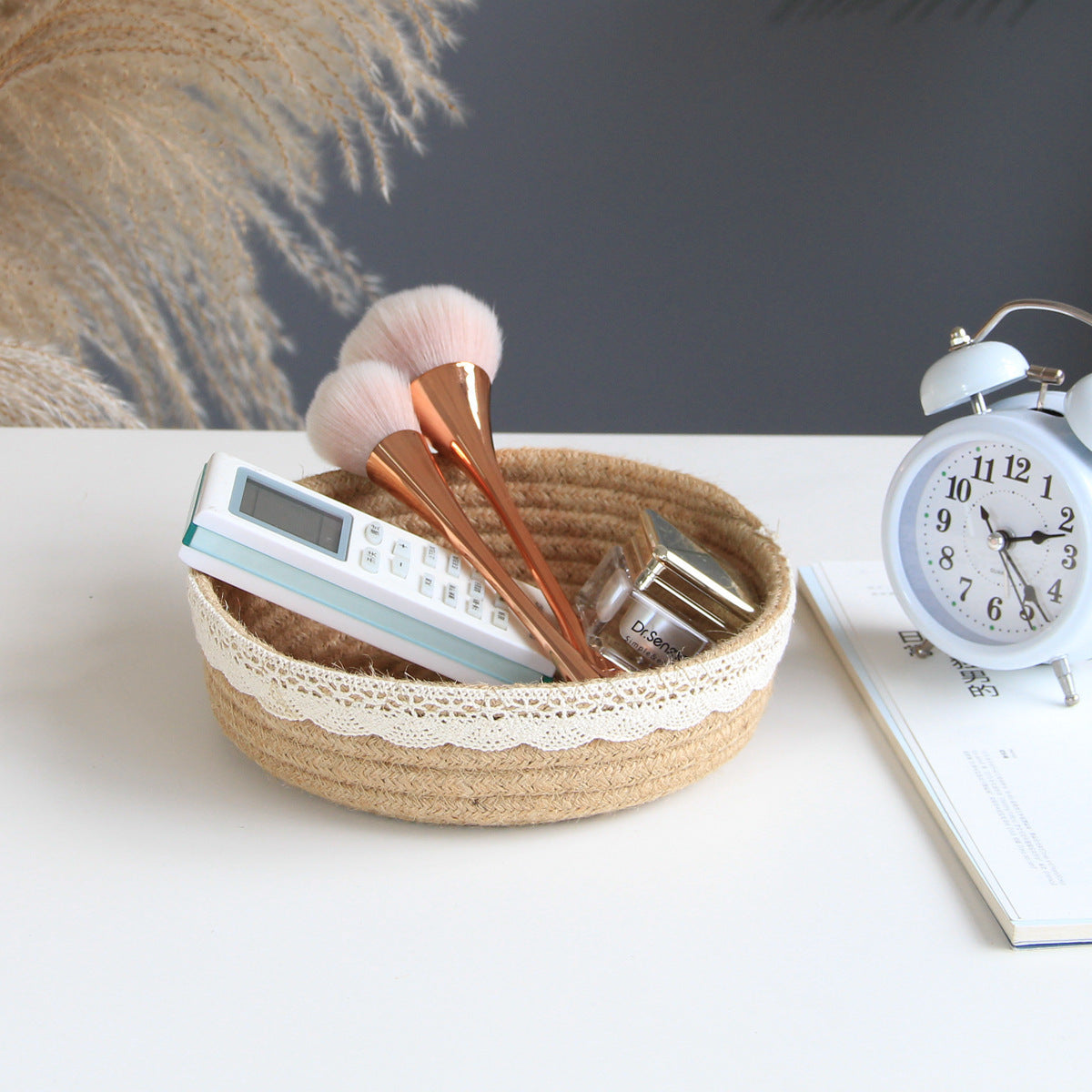 Eco-Friendly Jute Storage Basket for Cosmetics & Home Decor