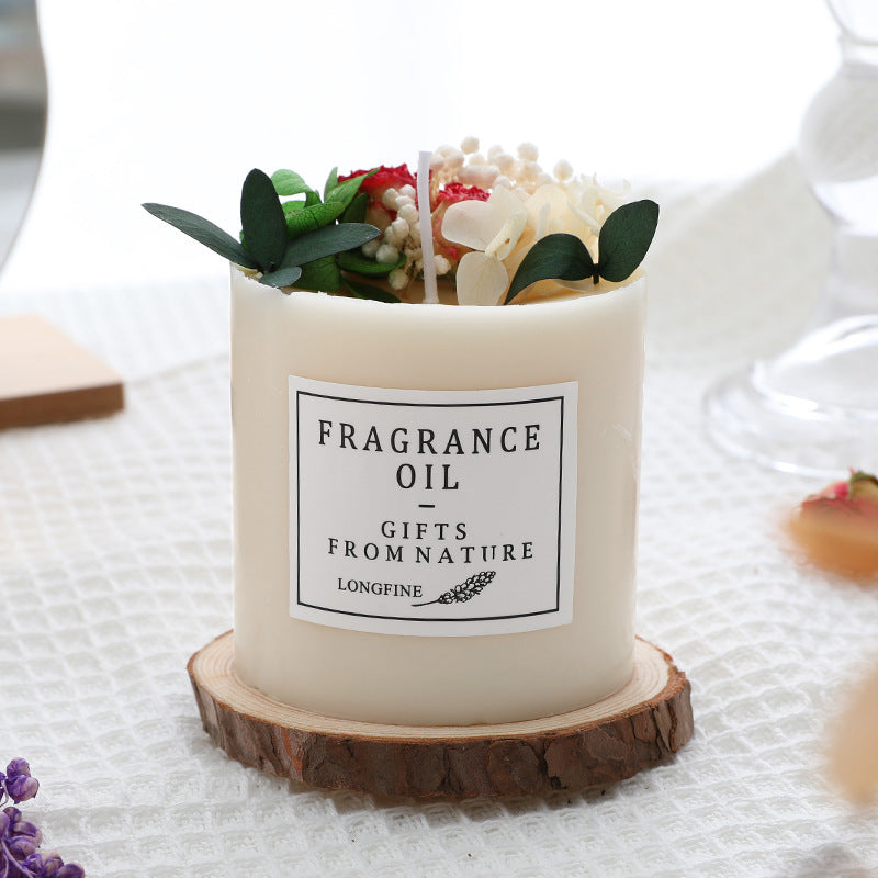 Romantic Dried Flower Decor Candle – 330 g Soy Wax Jar