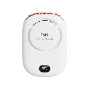 Lazy Bladeless Neck Fan – USB Rechargeable, Digital Display & Silent 360°