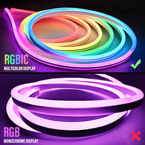 Smart Neon LED Rope Strip with App & Voice Control – 16.4 ft, Music Sync
