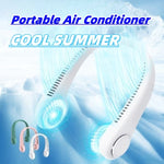 Rechargeable Bladeless Hanging Neck Fan – Hands‑Free Mini USB Fan for Outdoor