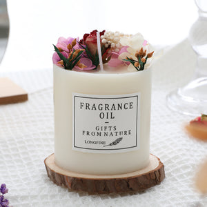 Romantic Dried Flower Decor Candle – 330 g Soy Wax Jar